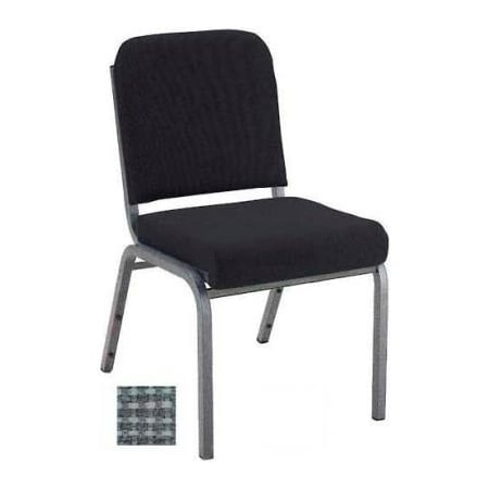 Kfi KFI Stacking Chair with Front Roll - Armless - 2" Gray Fabric/Silver Vein Steel Frame FR1020-SV-1501